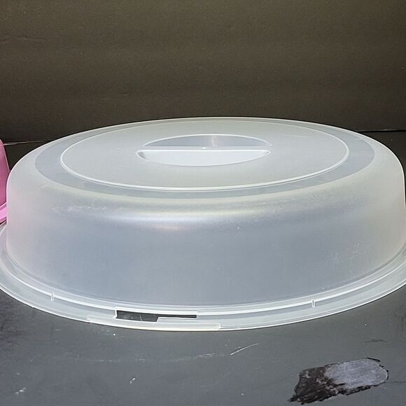 VTG Rubbermaid Servin Saver 12" Round Vegetable Fruit Dip Tray 0259 Pink Rose - Picture 6 of 8